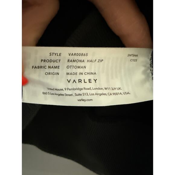 Varley Ramona Half Zip Sweatshirt Ribbed Black Size XXS - Picture 11 of 11